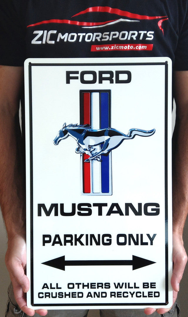 Ford Mustang Parking Only Steel Sign - 20" X 12"