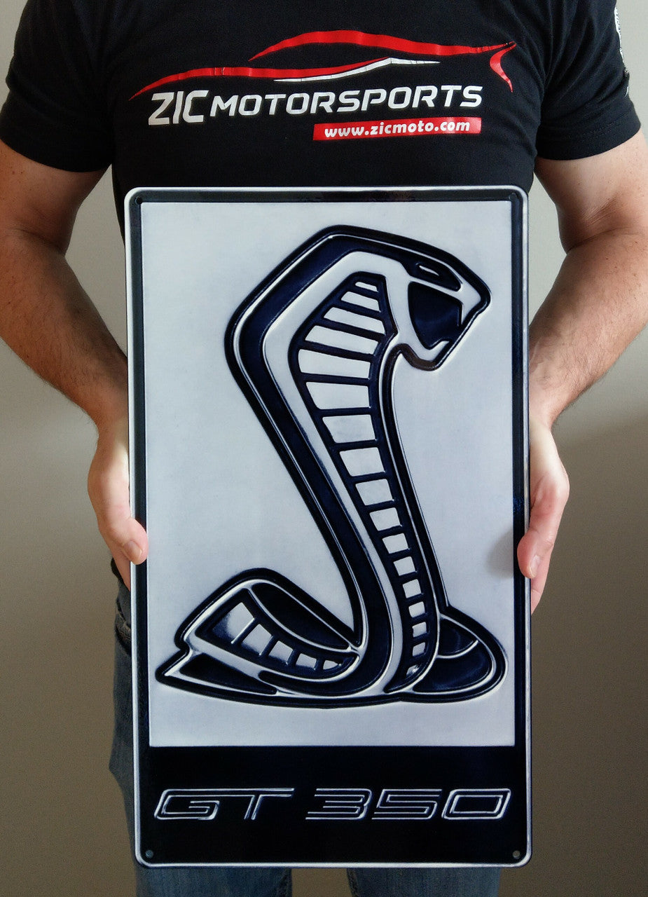 Shelby Cobra GT350 Silver Grille Badge Steel Sign