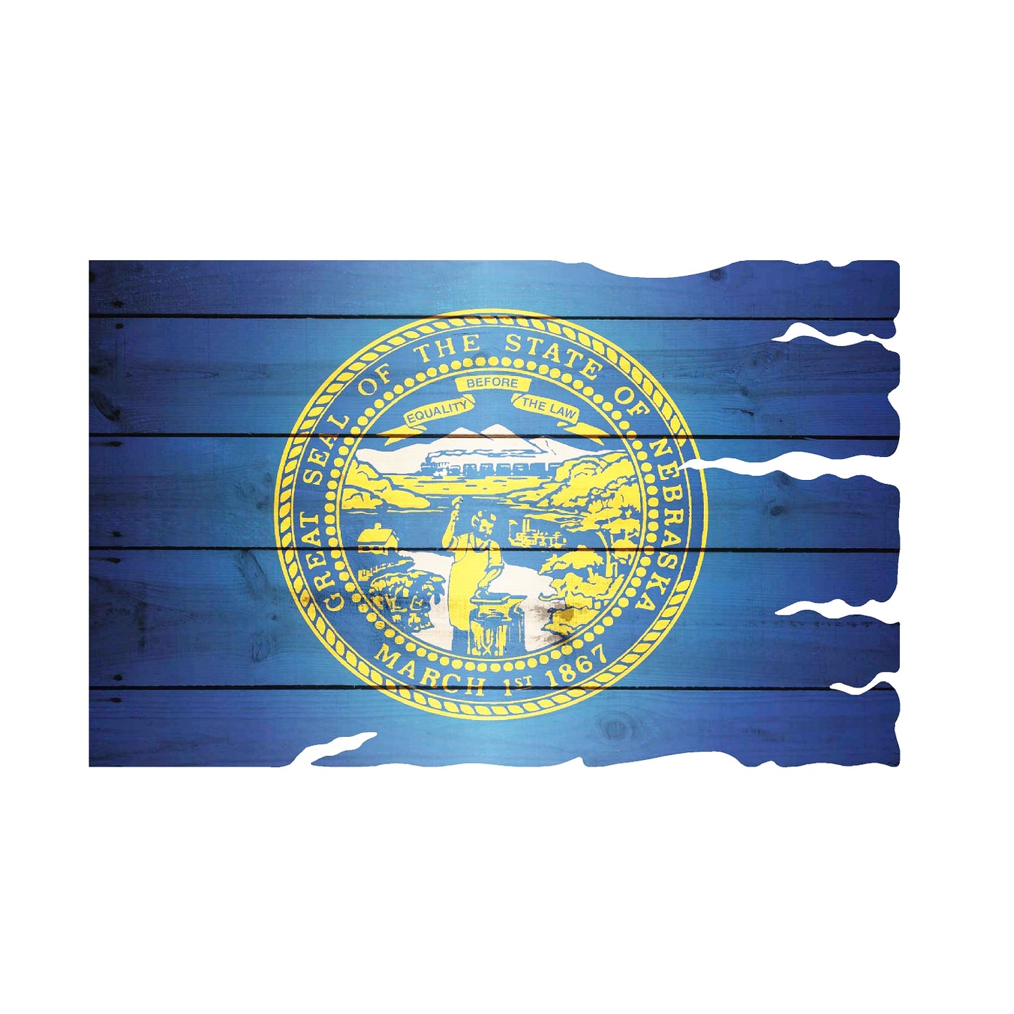 STEEL NEBRASKA FLAG